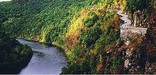 New York Scenic Route 97 overlooks the Delaware River from the Hawks Nest