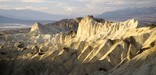 Afternoon sunlight on the Furnace Creek Badlands