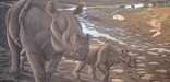 Image of an artist's rendition of a brontothere.