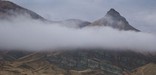 Image of Sheep Rock with mist.