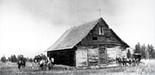 St. Paul's Mission circa 1880. Horse and buggy out front.