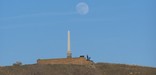Whitman memorial obelisk with full moon during day