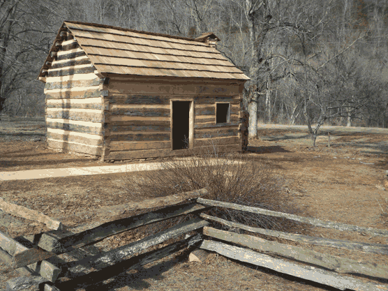 Log cabin at Knob Creek