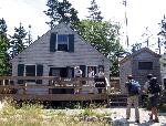 Visitors in front of ranger station