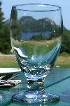Mountains viewed through a glass