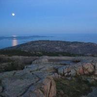 Moon rising over Cadillac Mountain
