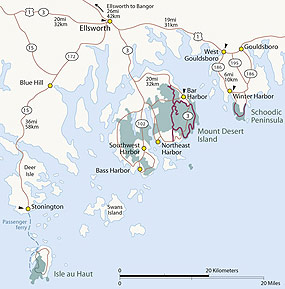 Acadia On Map
