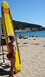 Lifeguard on Sand Beach