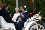 The wedding party goes to the church