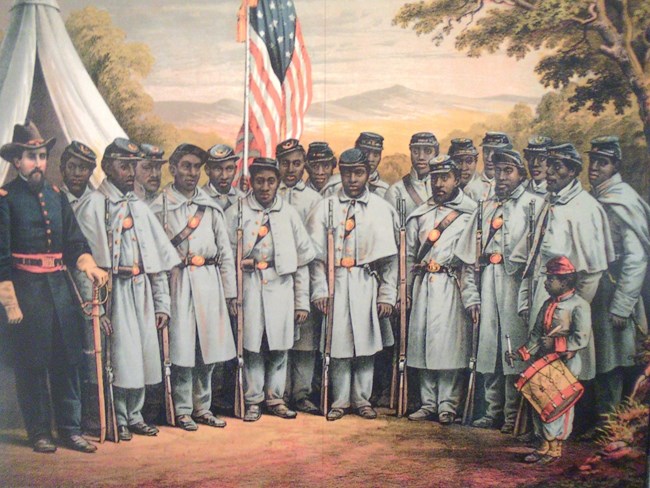 USCT Regiment and Union Officer