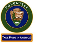 Volunteer in Parks patch with park service arrowhead in middle
