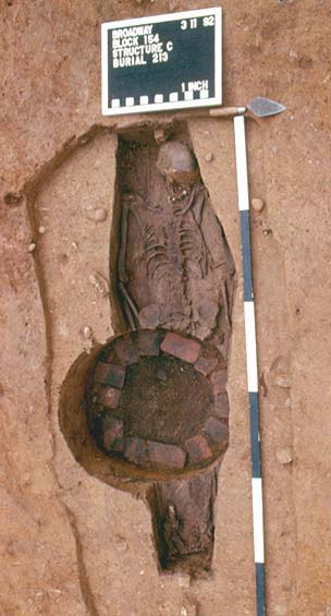 burial 213 shows grave excavation