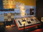 Exhibit of African textiles and origins map