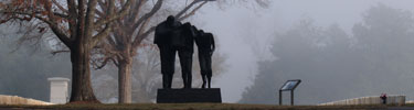 The Georgia Monument stands over the entrance to the Andersonville National Cemetery.