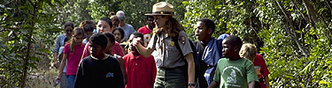 The fabulous Ranger Anna leads a hike on Elliott Key.