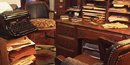 a photo of Carl Sandburg's writing office located on the top floor of his Connemara home a photo of Carl Sandburg's writing office located on the top floor of his Connemara home
