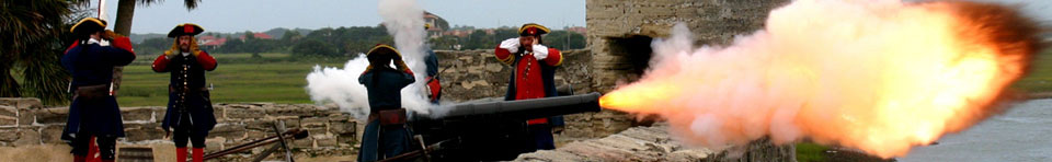 Cannon firing on the gundeck of the Castillo de San Marcos
