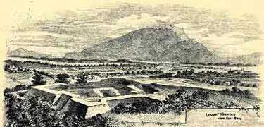 Lithograph of Lookout Mountain from Fort Wood 1863