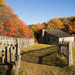 Rustic log cabin at the historic Hensley Settlement Rustic log cabin at the historic Hensley Settlement