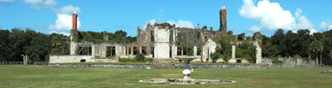 Dungeness ruins and fountain