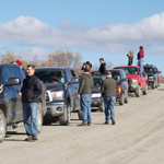 image of vehicles, visitors on the park road