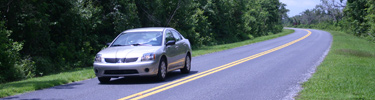 Car Traveling Down Main Park Road