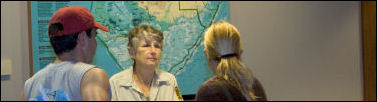 Volunteer Providing Assistance at Visitor Center