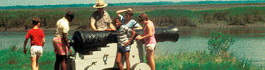 ranger with kids at cannon