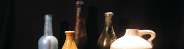 Historic bottles, part of Fort Pulaski's collection