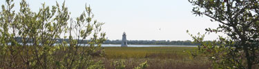 Cockspur Island Lighthouse along park trail
