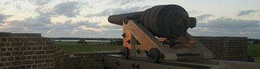 Confederate Brooke Rifle atop Fort Pulaski