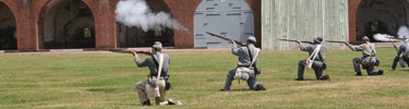 Confederate skirmish Drill inside fort