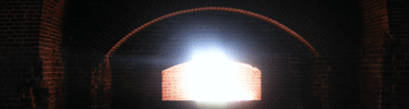 Sunlight streams through gun opening