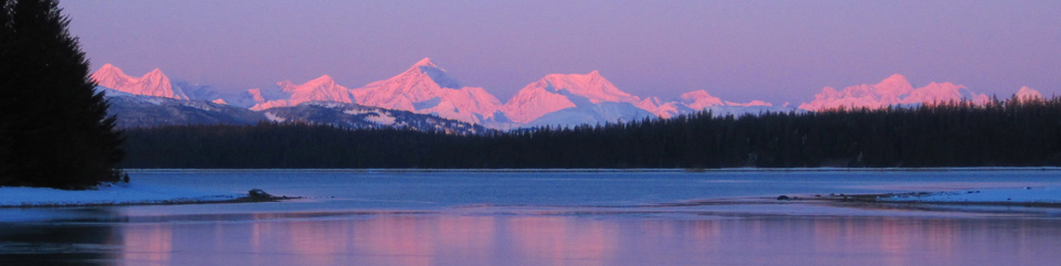 Winter light on the Fairweather Range