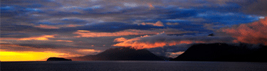 Sunset settling on Glacier Bay