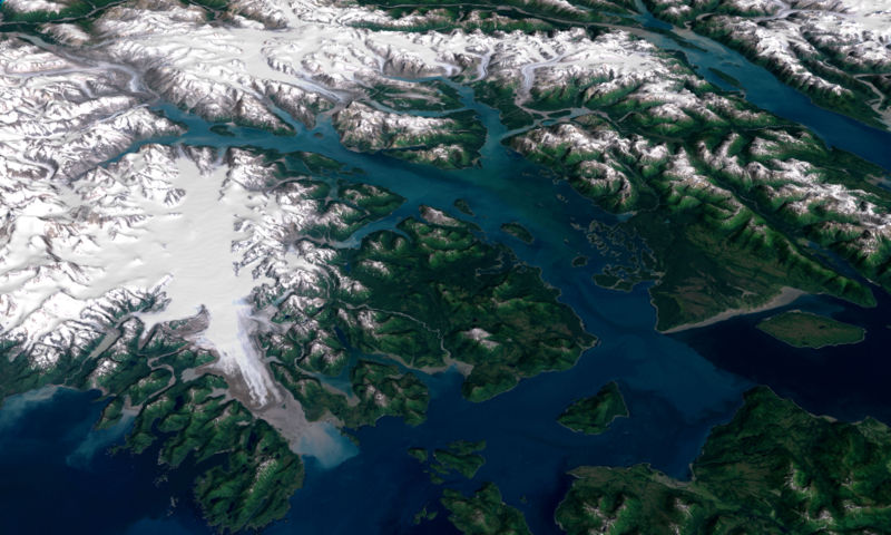 Glacier Bay Satellite Image Glacier Bay Satellite Image