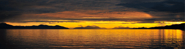 Sunset over the Fairweather Mountains