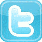 Blue button with twitter logo