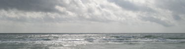 Clouds hang heavy over the Gulf of Mexico.