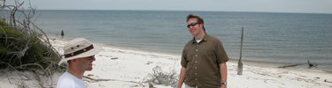 Visitor enjoys the beach at Horn Island.