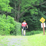 A biker nears the halfway point - mile 15.5