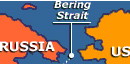 The Bering Straight between Russia on the east and Alaska on the west The Bering Straight between Russia on the east and Alaska on the west