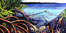 Pat Cummins' painting of mangroves at Adams Key Pat Cummins' painting of mangroves at Adams Key