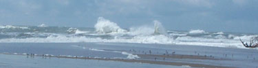 Waves crashing across Cape Lookout Shoals