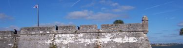 The southeast bastion of the Castillo reveals some of the original white plaster which covered the fort.