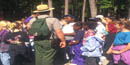 Visitors on a Ranger-guided tour Visitors on a Ranger-guided tour