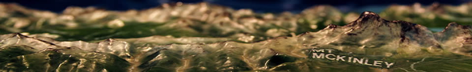 Photo of touchable historic three-dimensional map at the Alaska public lands information Center