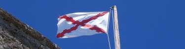 The Spanish flag of the 18th century still flies over Fort Matanzas.