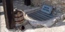 The water cistern collected rain water draining from the roof. The water cistern collected rain water draining from the roof.