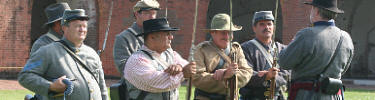 Confederate soldiers inside Fort Pulaski